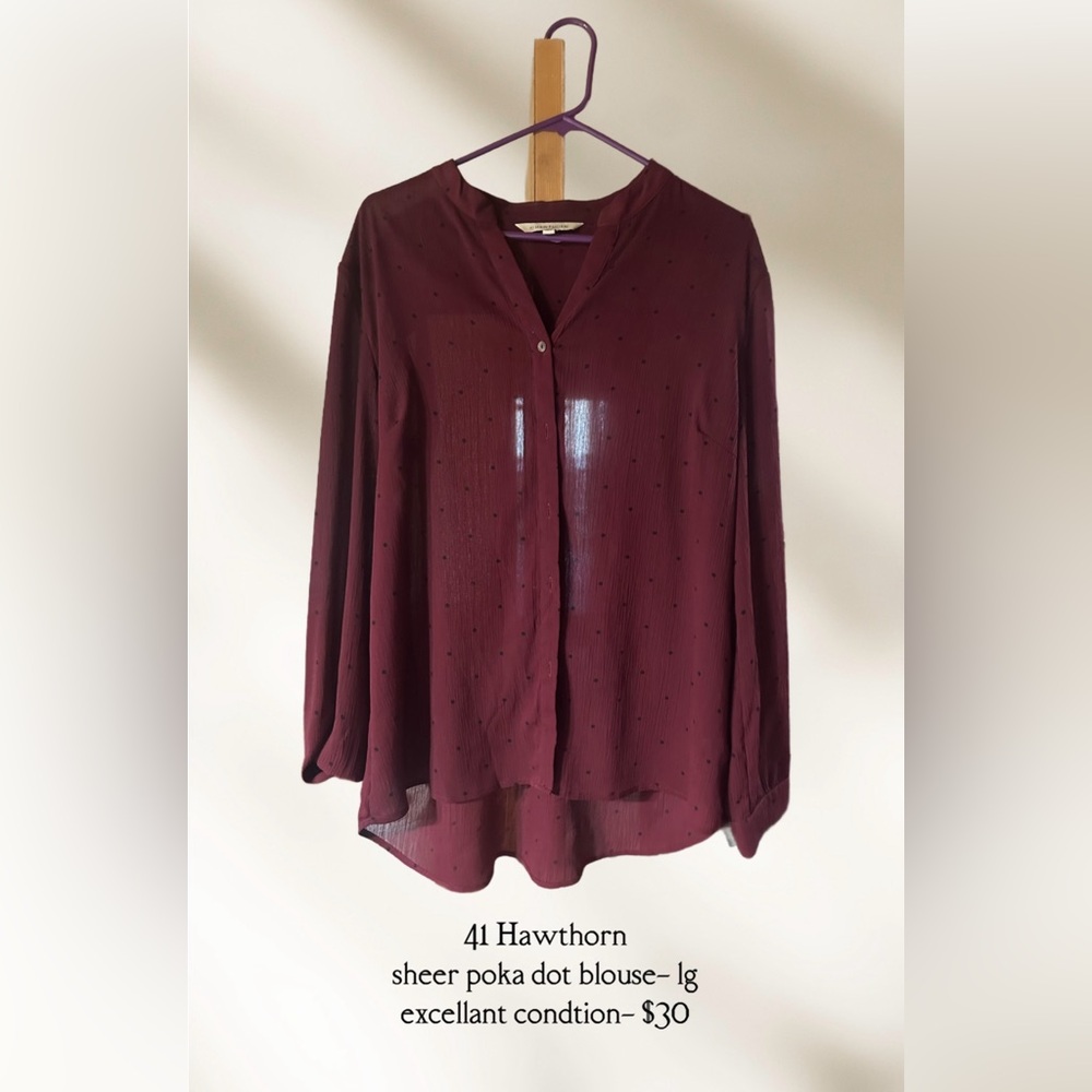 41 Hawthorn Maroon Polka Dot Blouse